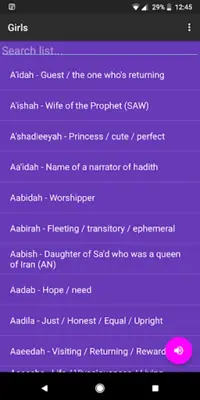 Islamic Names android App screenshot 2